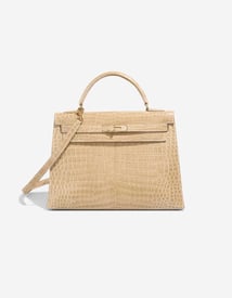 Hermes 
		Kelly 32 Porosus Crocodile Poussière    