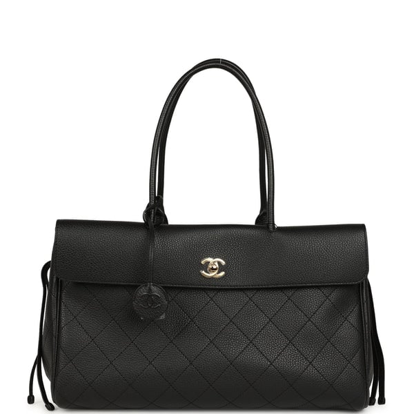 Chanel Medium "Urban Essential" East West Shopping Tote Black Caviar Gold Hardware