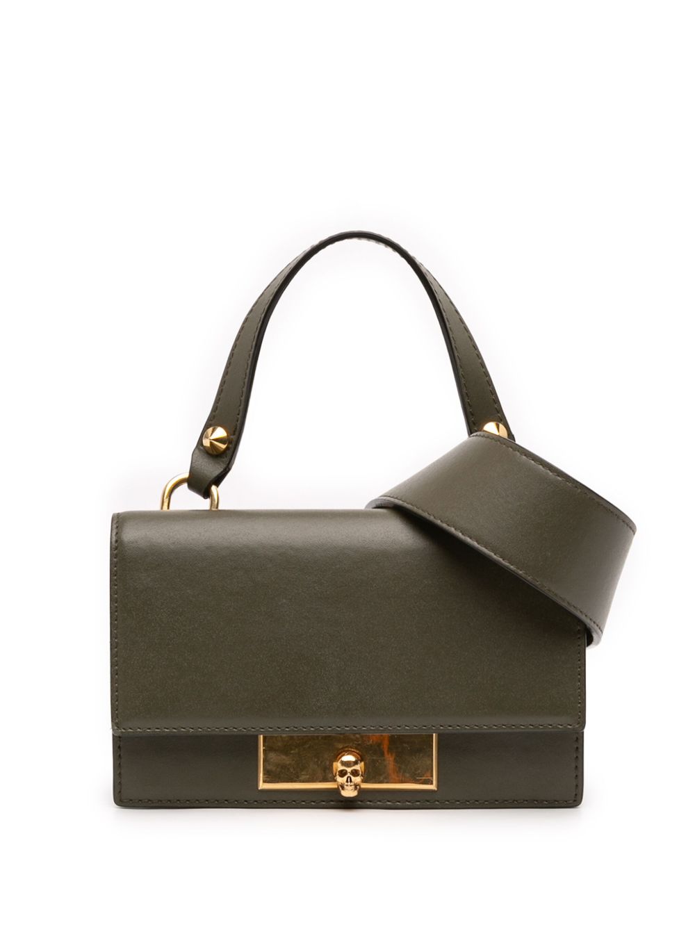 2018-2024 Mini Leather Skull Lock Top Handle Bag satchel