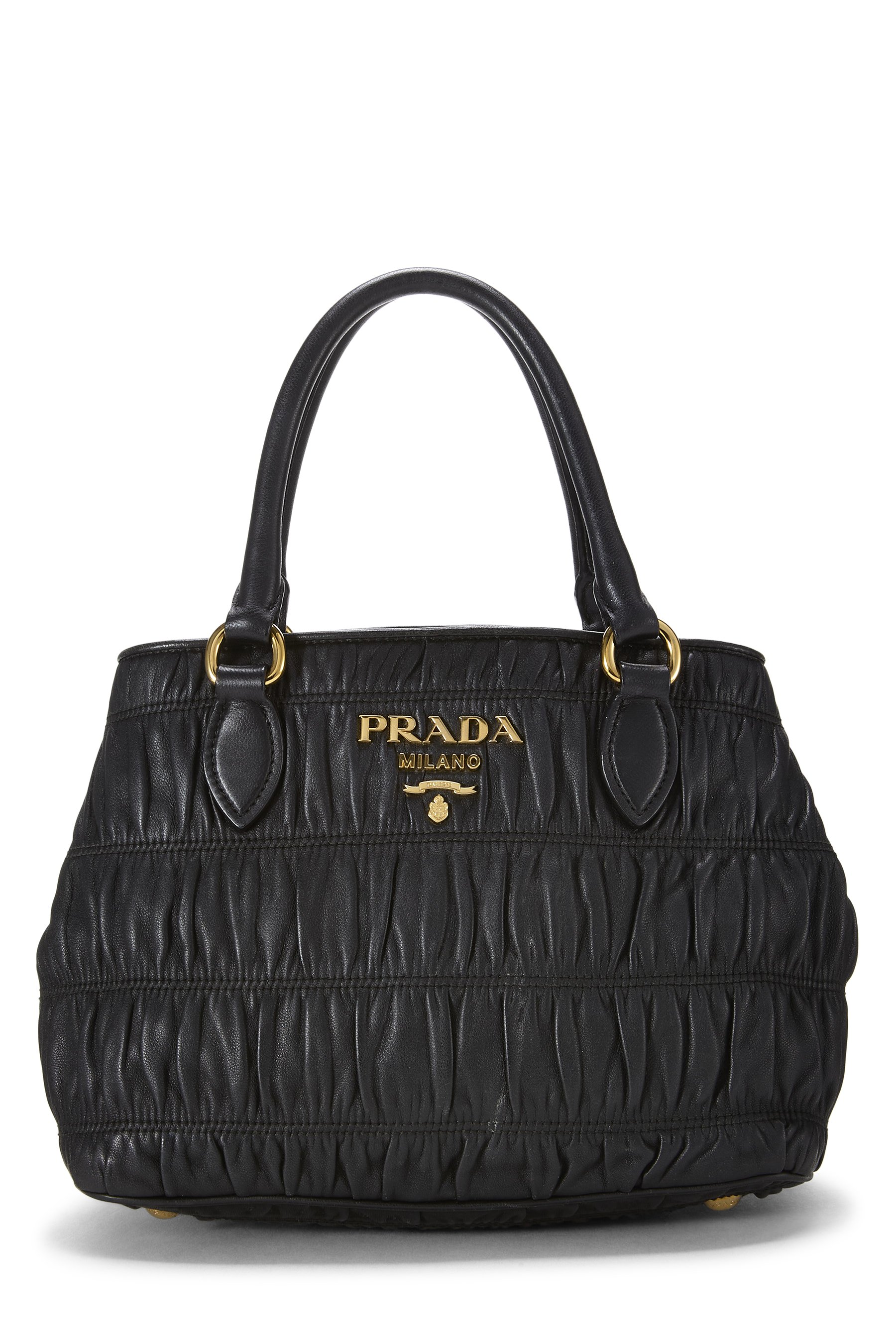 Black Nappa Gaufre Convertible Tote