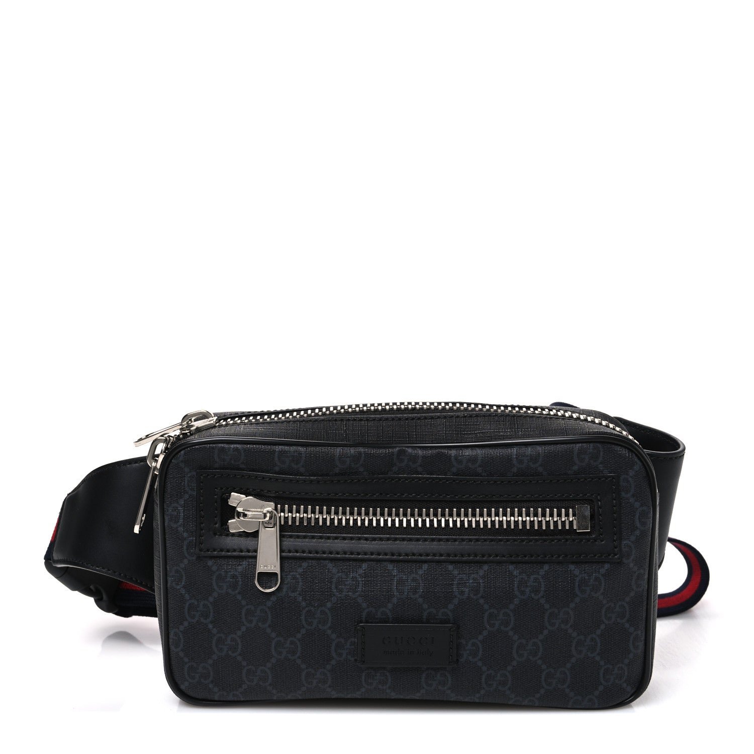 Gucci Soft GG Supreme Monogram Web Belt Bag Black Grey