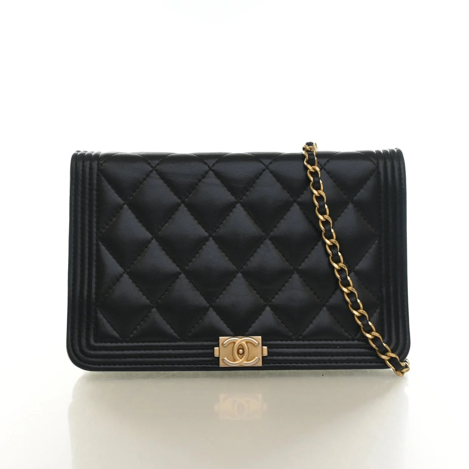 Lambskin Boy Wallet On Chain