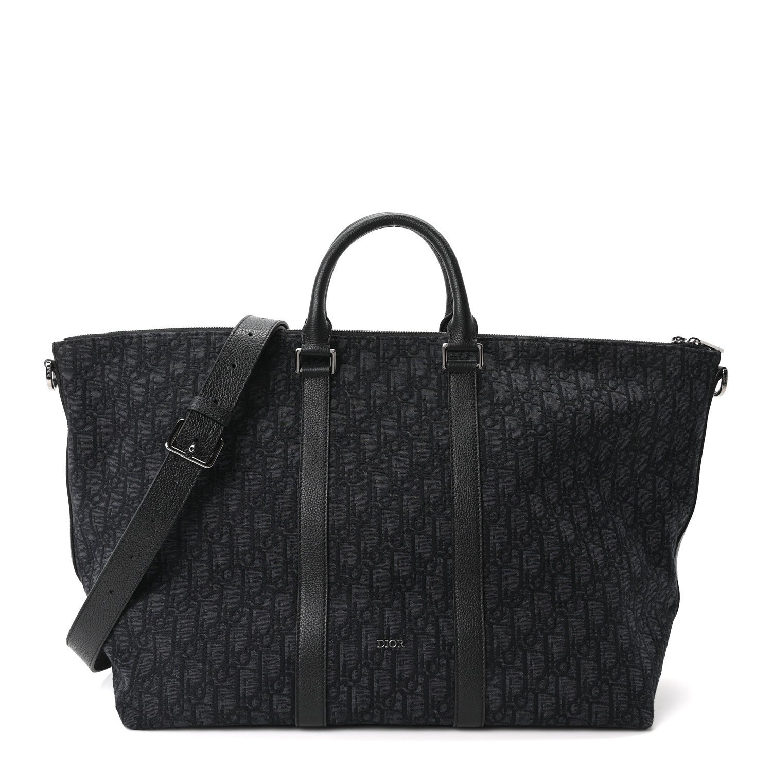 Christian Dior Maxi Oblique Jacquard Weekender 40 Black