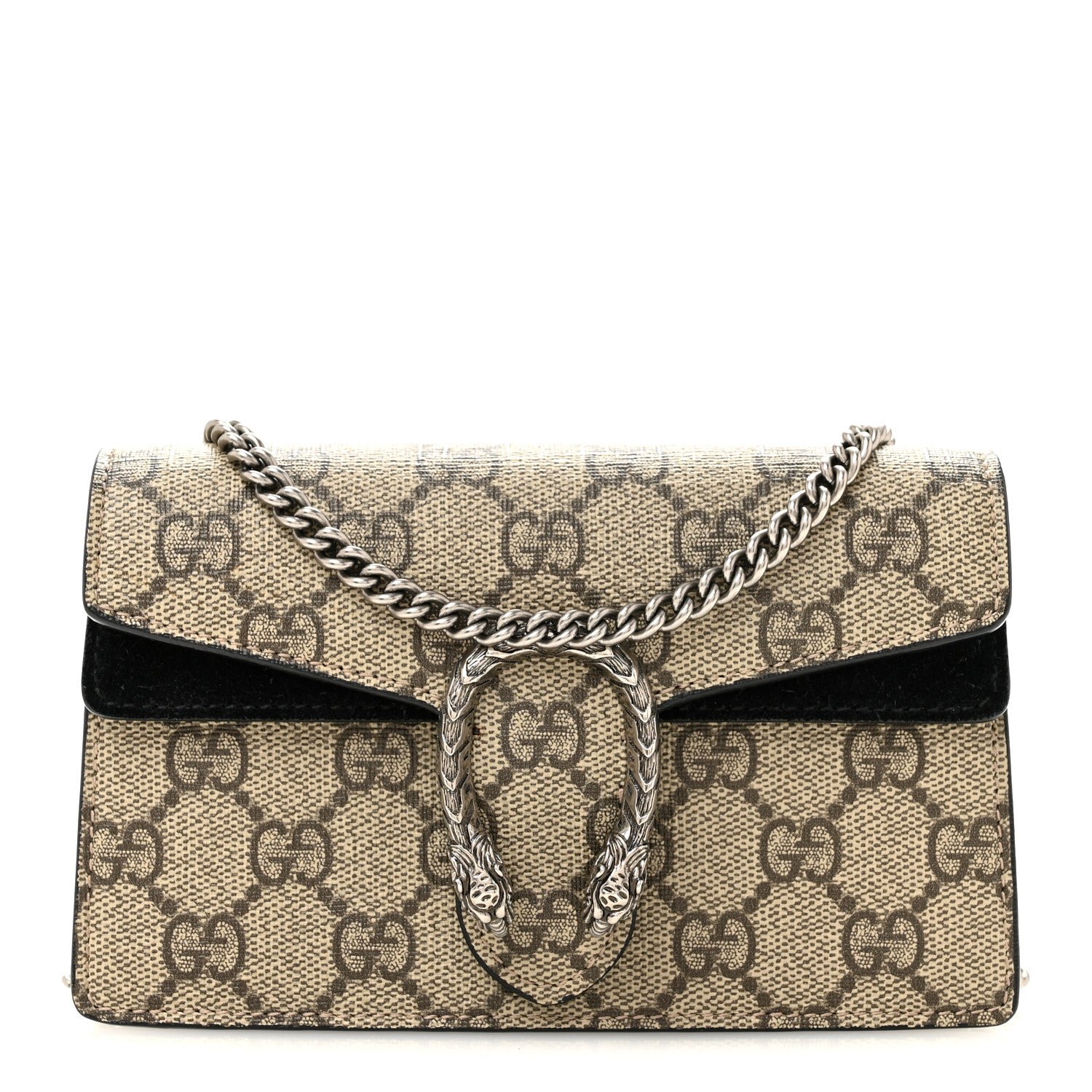 Gucci GG Supreme Monogram Super Mini Dionysus Shoulder Bag Black