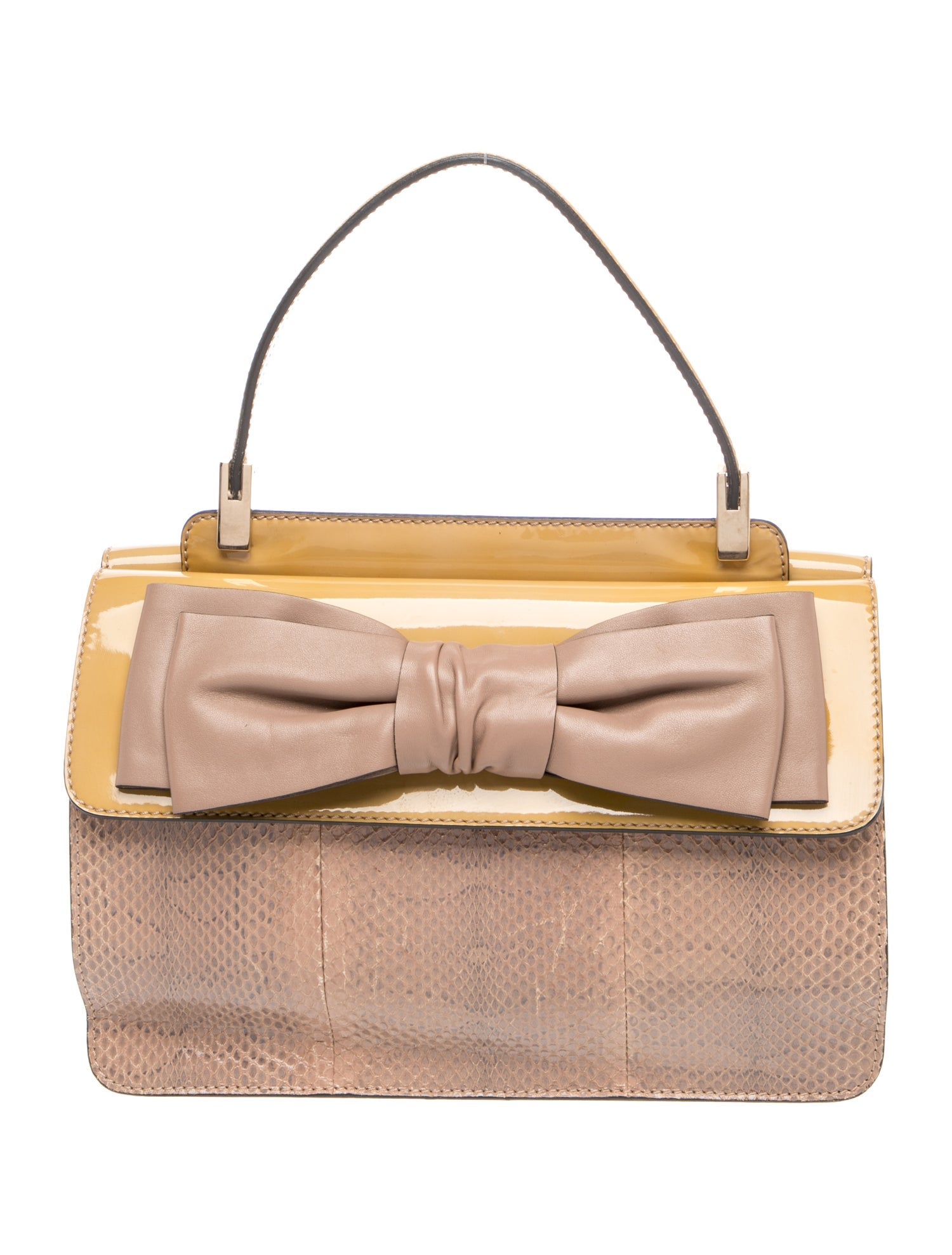 Snakeskin Top Handle Bag