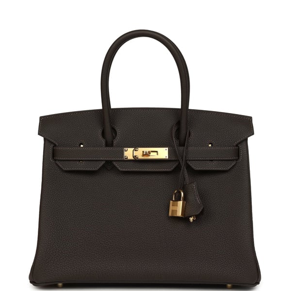 Hermes Birkin 30 Bai Brun Togo Gold Hardware