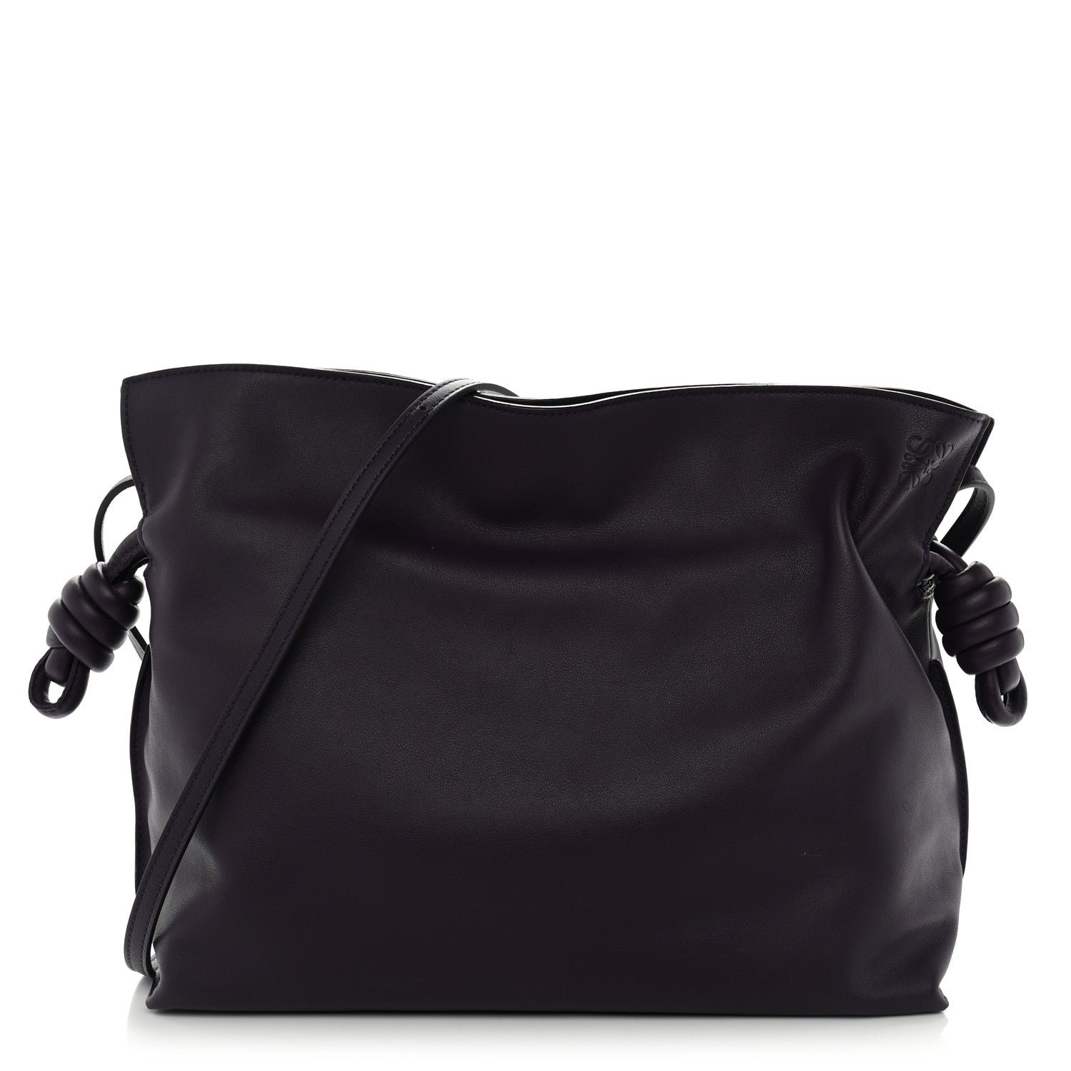 Loewe Nappa Flamenco Knot Clutch Deep Aubergine