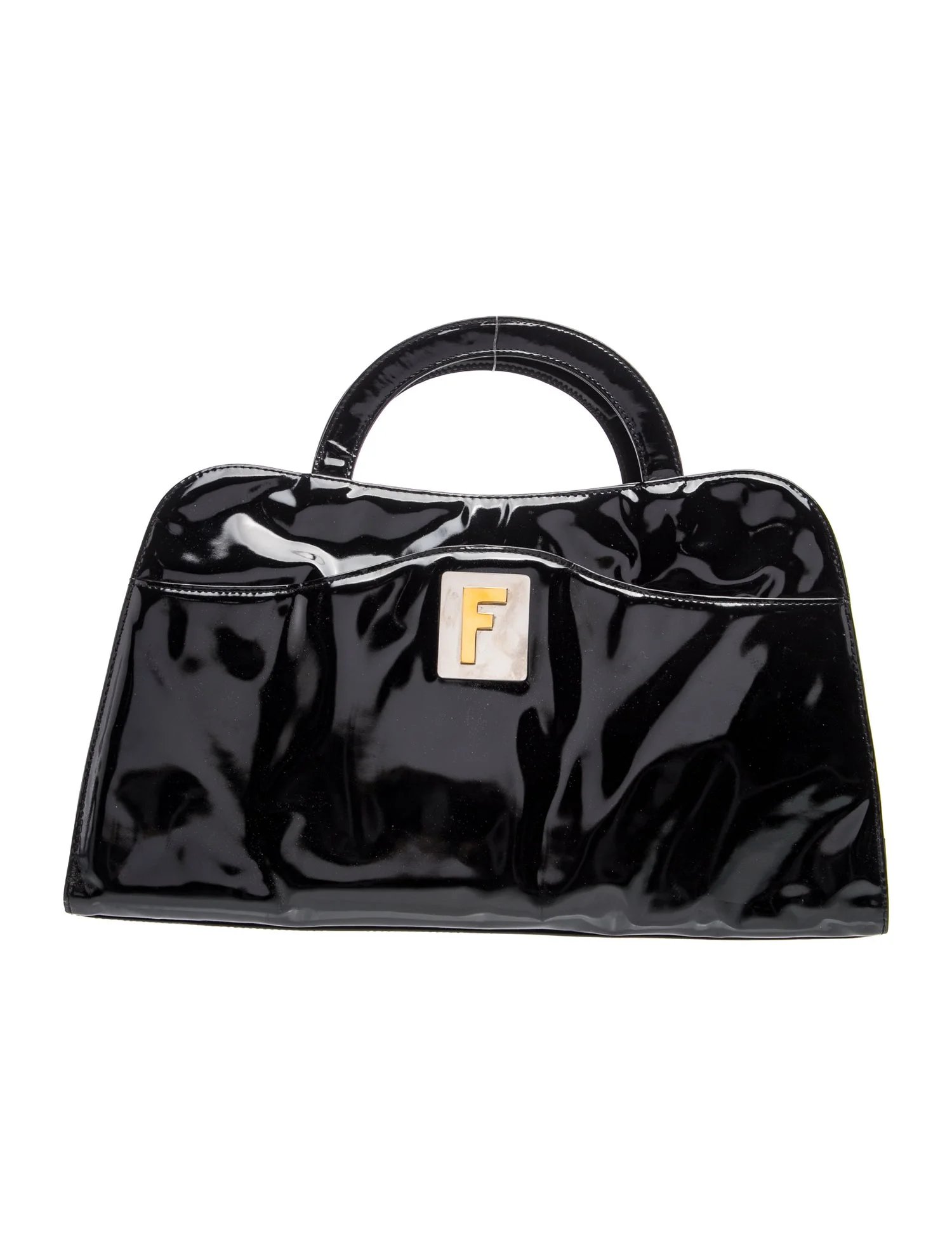 Patent Leather Top Handle Bag Vintage