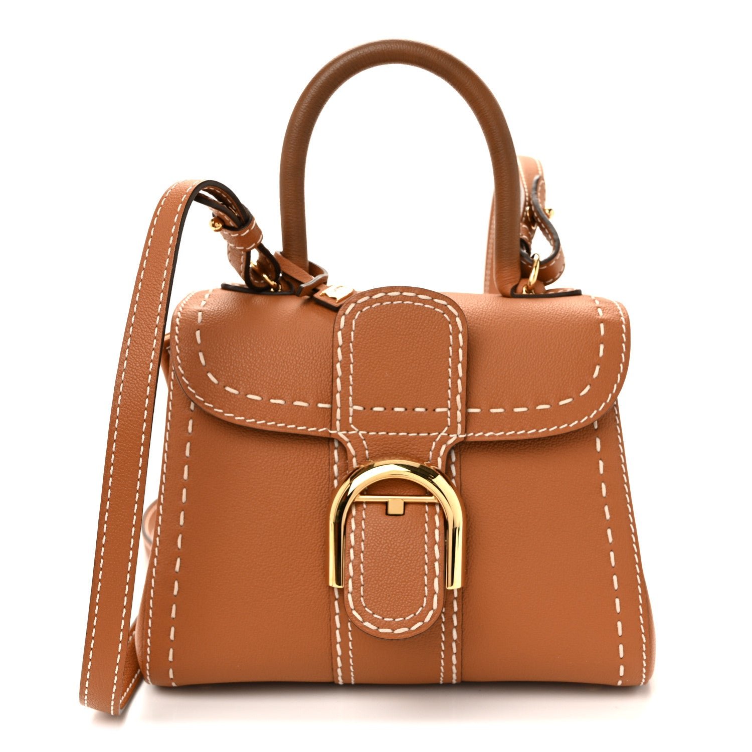 Delvaux Delvaux Grained Rodeo Calfskin Surpique Mini Brillant Satchel Vegetal Ivory