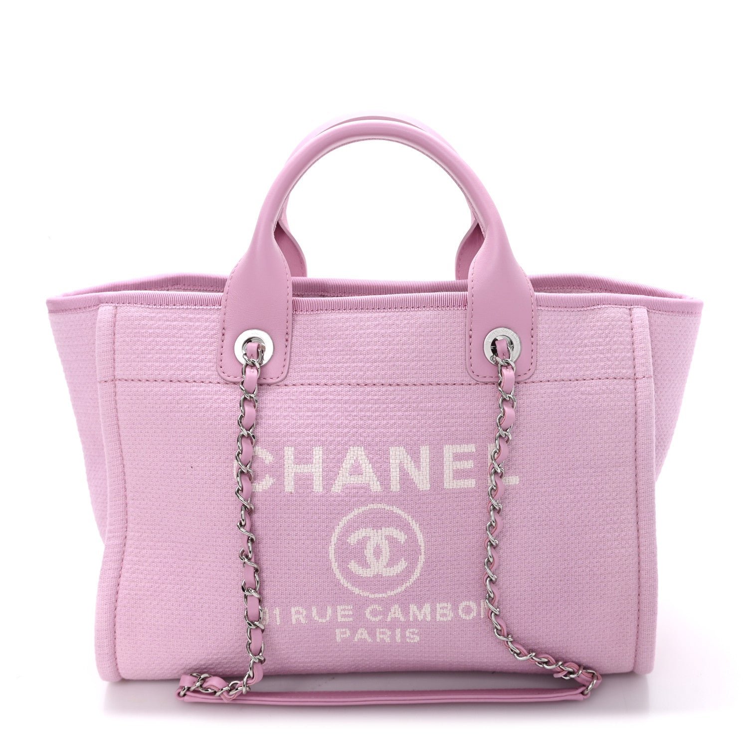 Chanel Mixed Fibers Small Deauville Tote Dark Pink