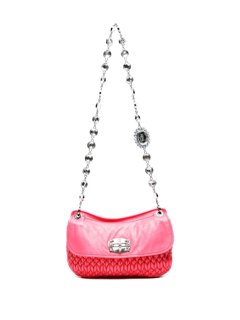 2010-2020s matelassé crystal-detail shoulder bag