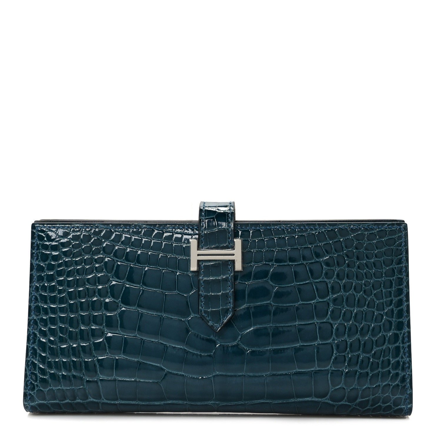 Hermes Shiny Alligator Bearn Wallet Colvert