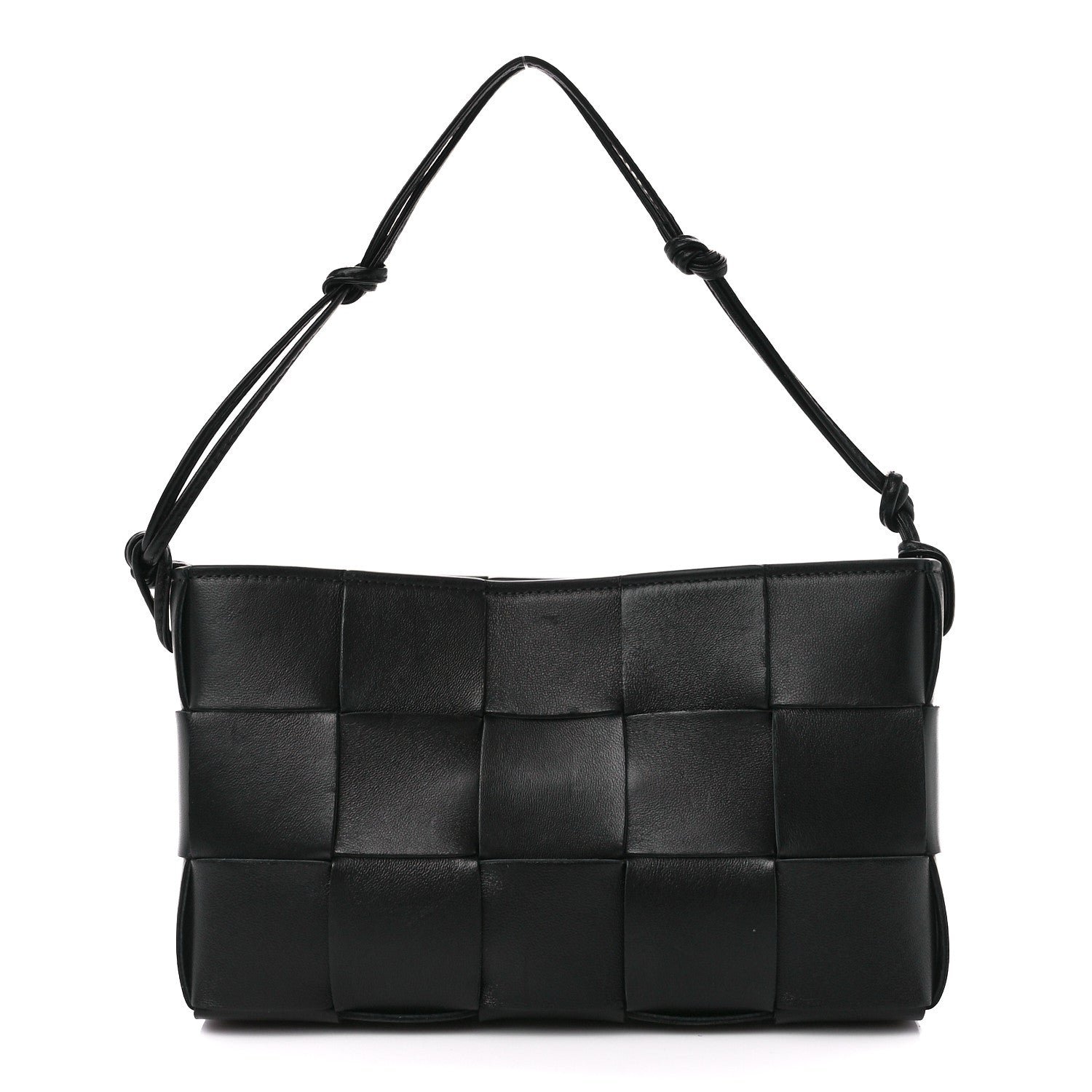 Bottega Veneta Calfskin Maxi Intrecciato Cassette Pouch On Strap Black