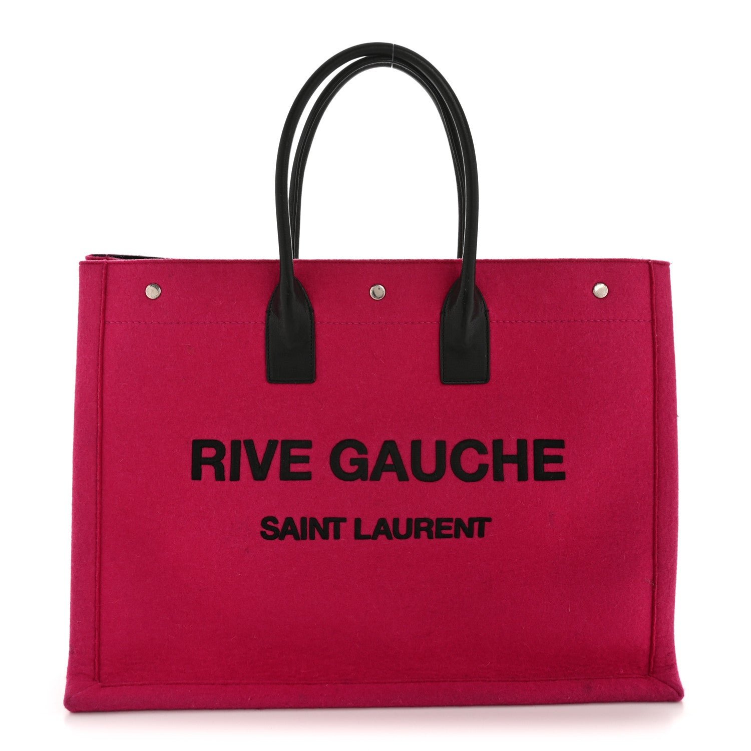 Saint Laurent Wool Rive Gauche Tote Fuchsia