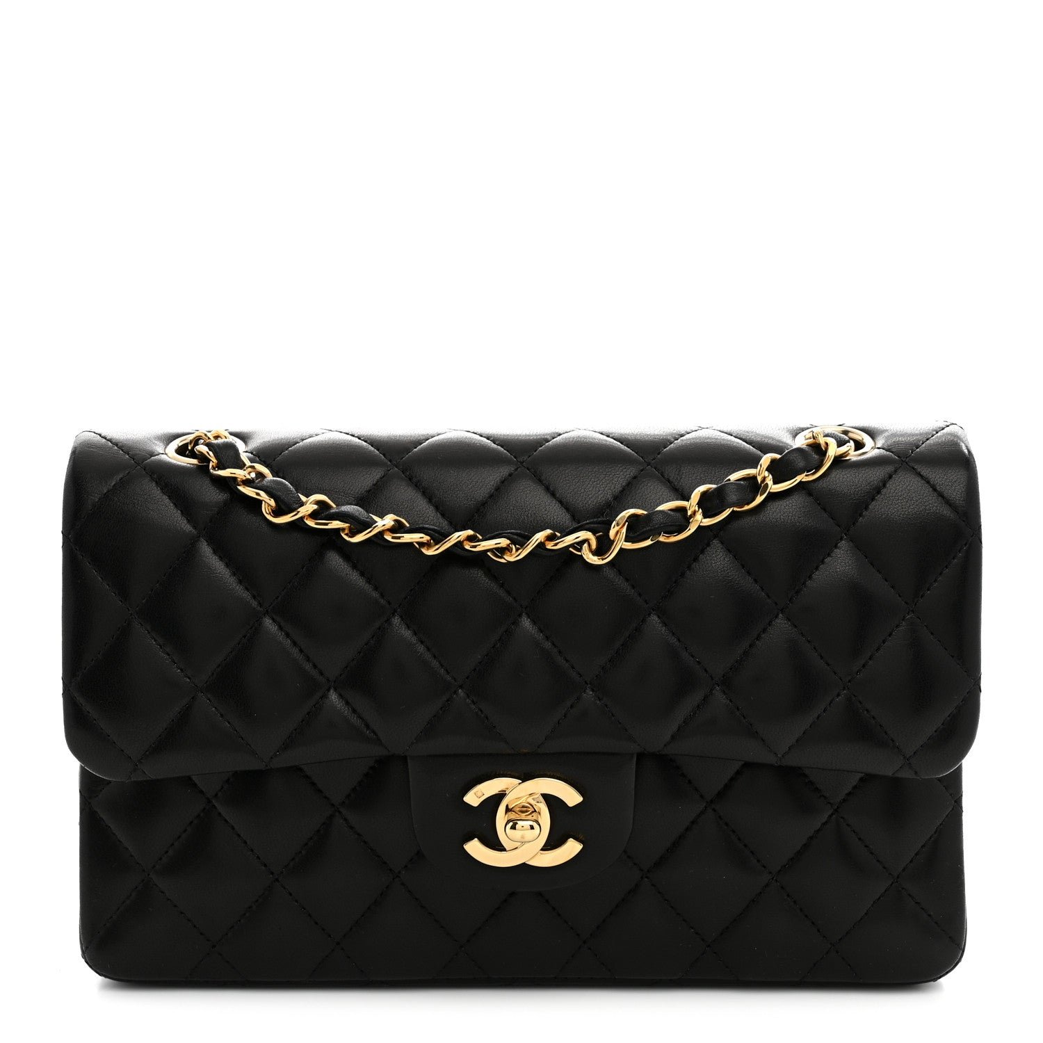 Chanel Lambskin Quilted Small Double Flap Black