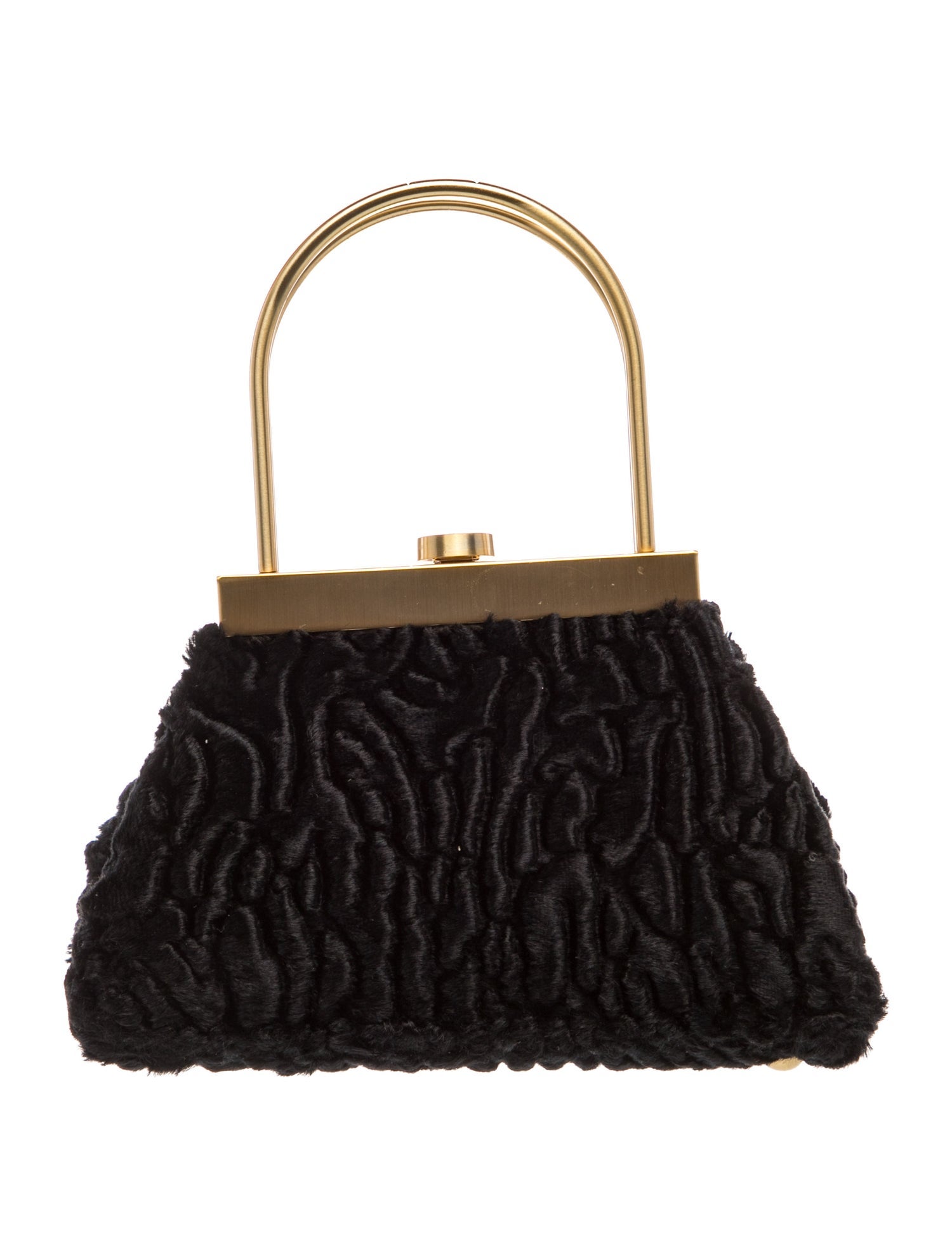 Faux Fur Top Handle Bag