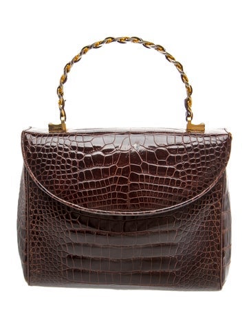 Crocodile Top Handle Bag