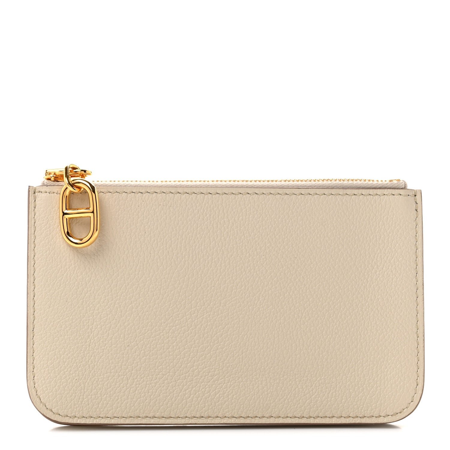 Hermes Evercolor Zipengo Chain D'Ancre Card Holder Craie