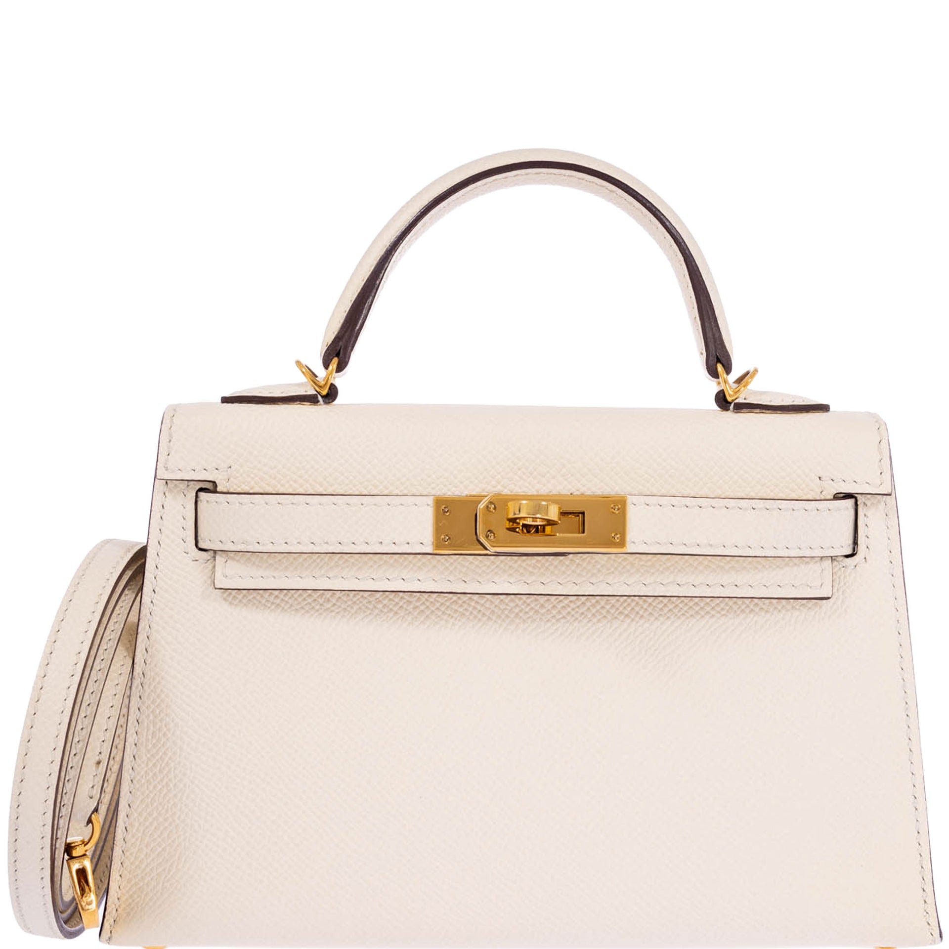 Hermes Hermès Mini Kelly 20 II Sellier Nata Epsom Gold Hardware