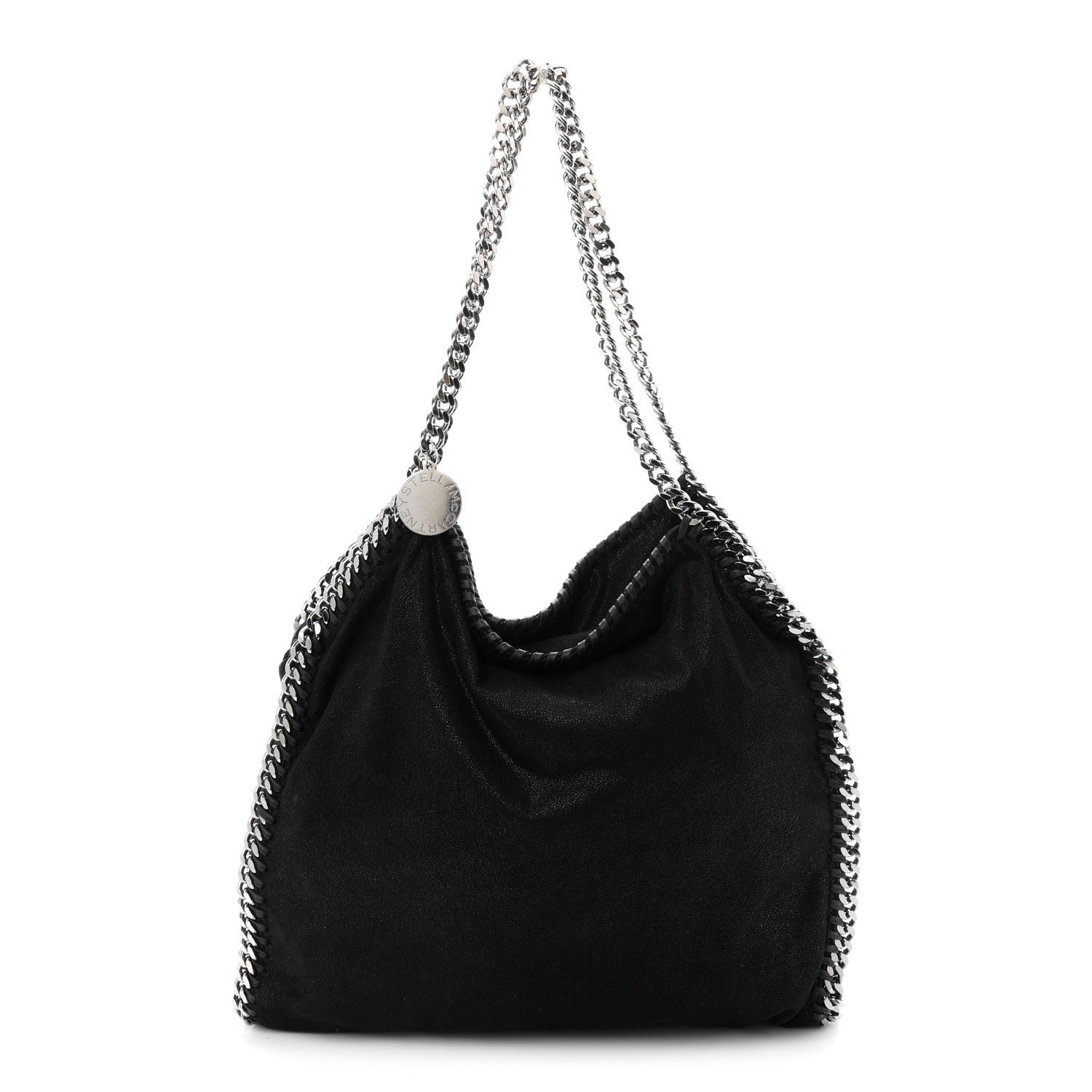 Stella McCartney Stella McCartney Shaggy Deer Small Falabella Fold Over Tote Black