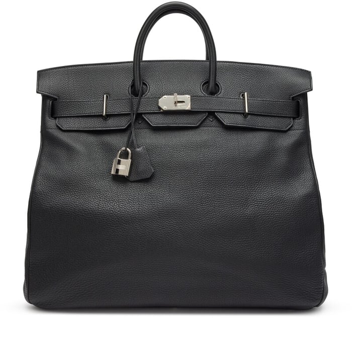 Hermes Black Togo HAC Haut à Courroies Birkin 50 Palladium Hardware, 2011