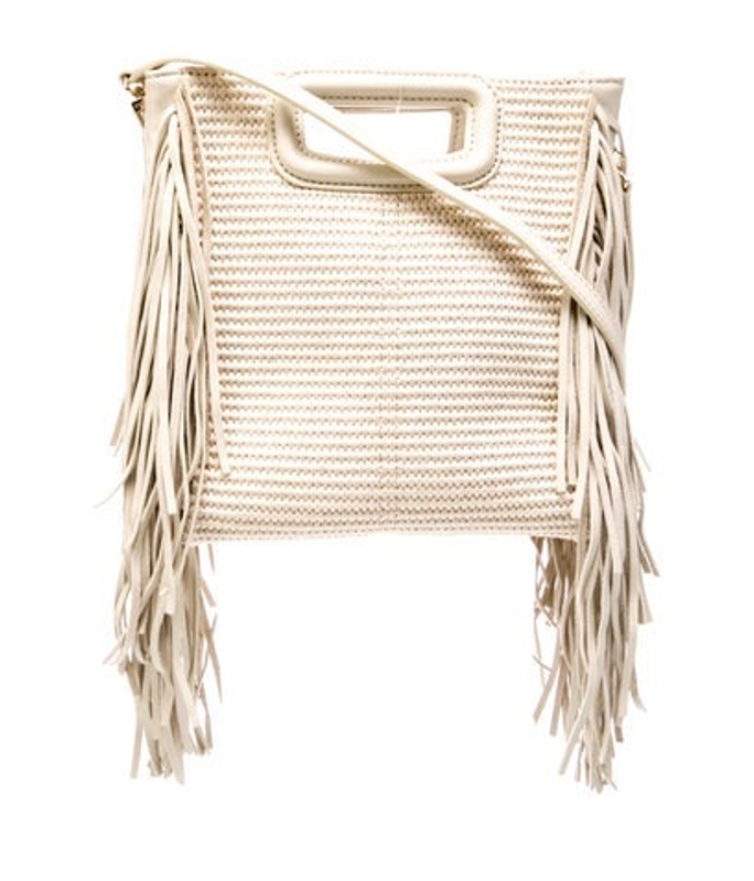 Maje Raffia Top Handle Bag