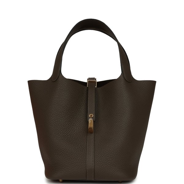 Hermes Hermes Picotin Lock 22 Vert Loden Clemence Gold Hardware