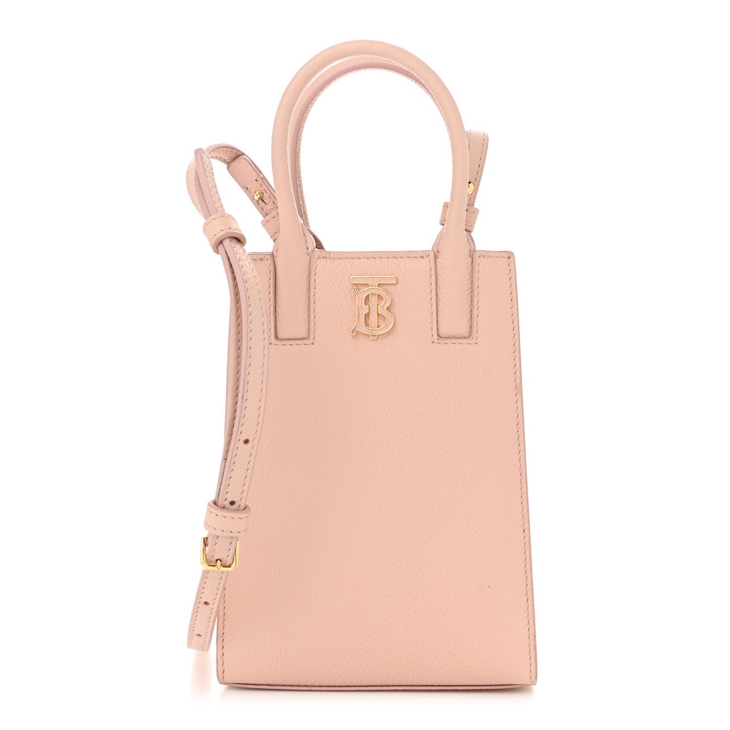 Burberry Grainy Calfskin Micro Frances Tote Dusky Pink