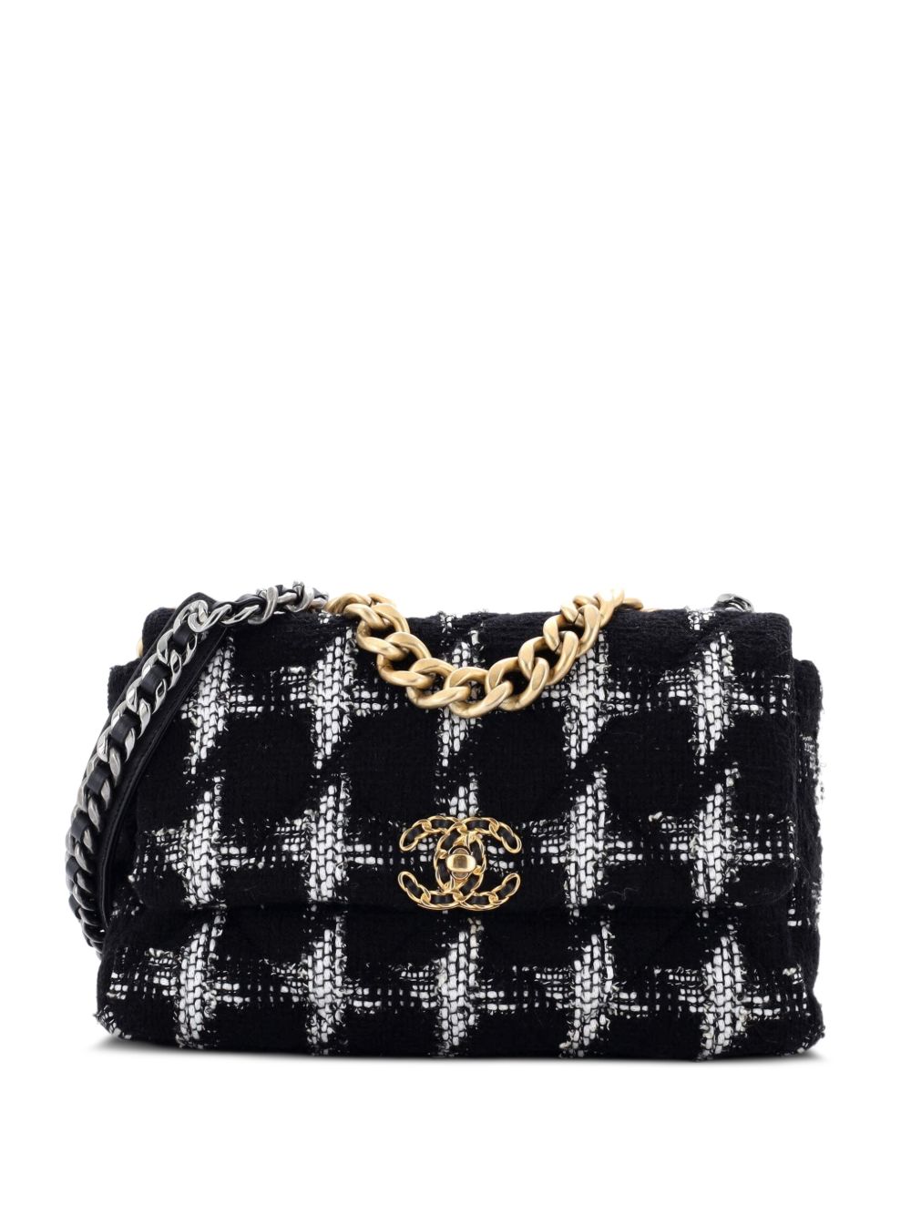 19 Flap Bag Quilted Tweed Large crossbody bag