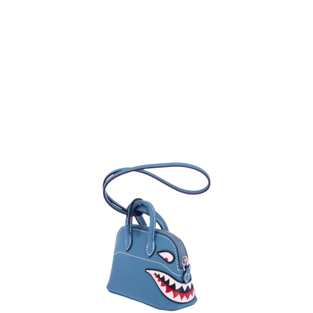 Hermes Hermès Mini Bolide Shark Charm Blue Jean Swift Palladium Hardware