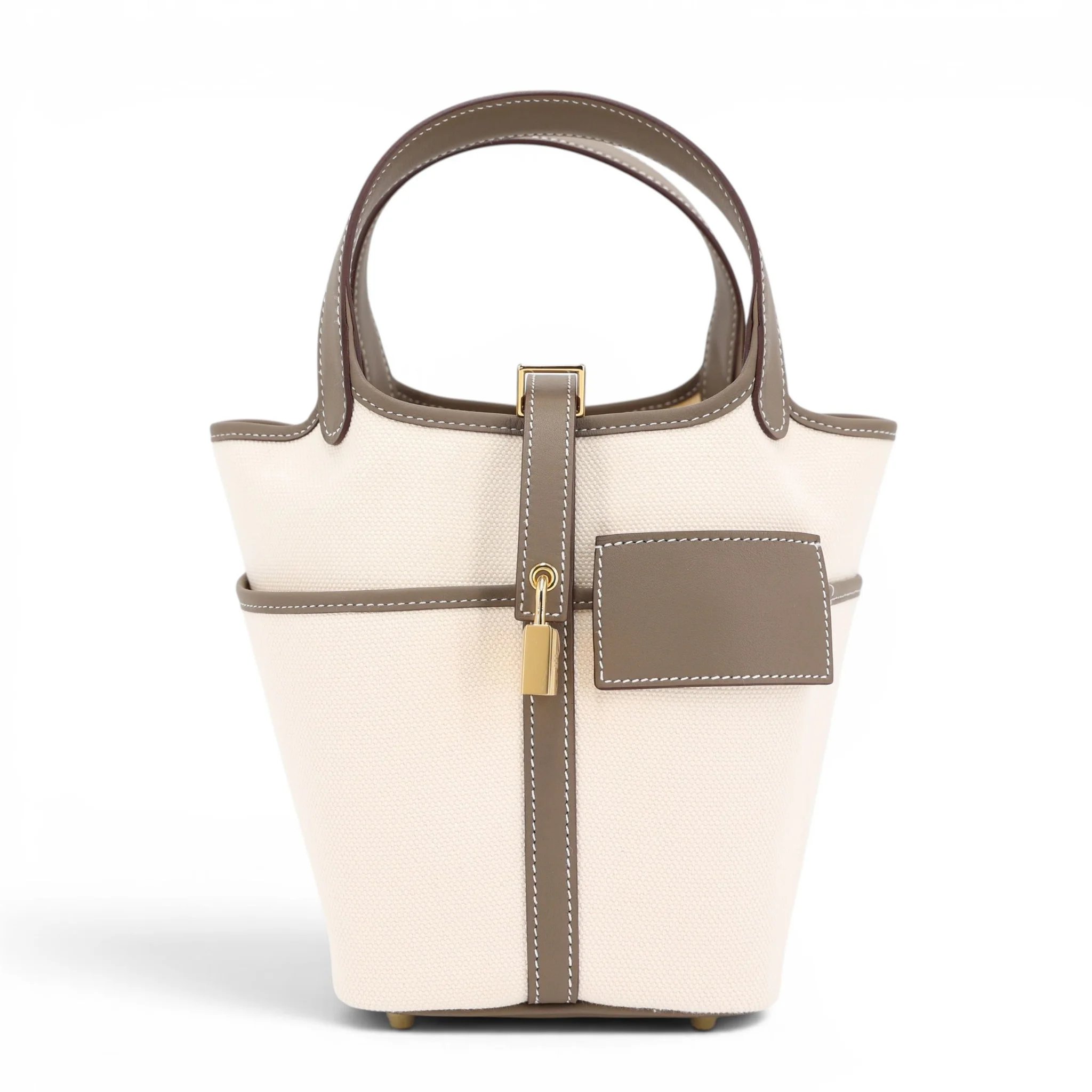 Hermes Picotin Lock PM Cargo Etoupe (18) Ecru Toile H canvas Swift Gold hardware B (2023)