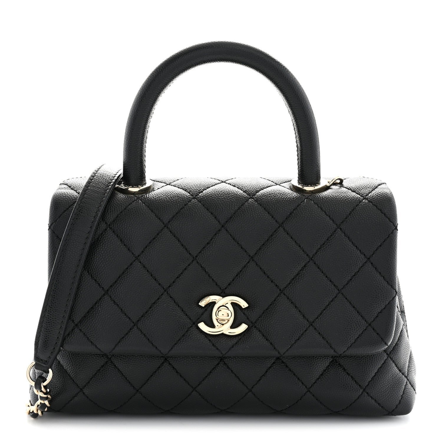 Chanel Caviar Quilted Mini Coco Handle Flap Black