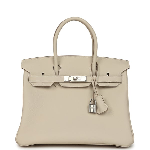 Hermes Birkin 30 Craie Togo Palladium Hardware