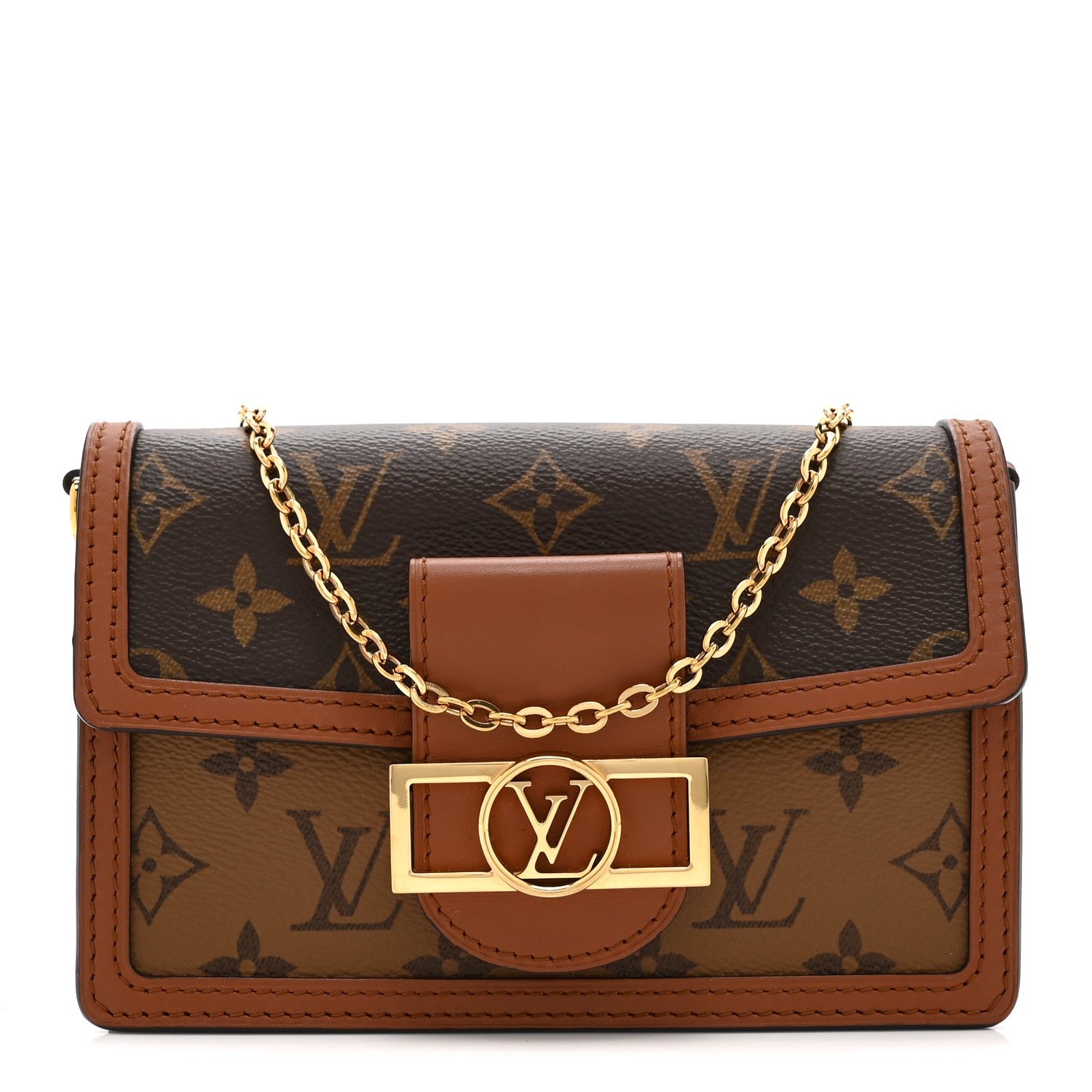 Louis Vuitton Louis Vuitton Reverse Monogram Dauphine Chain Wallet