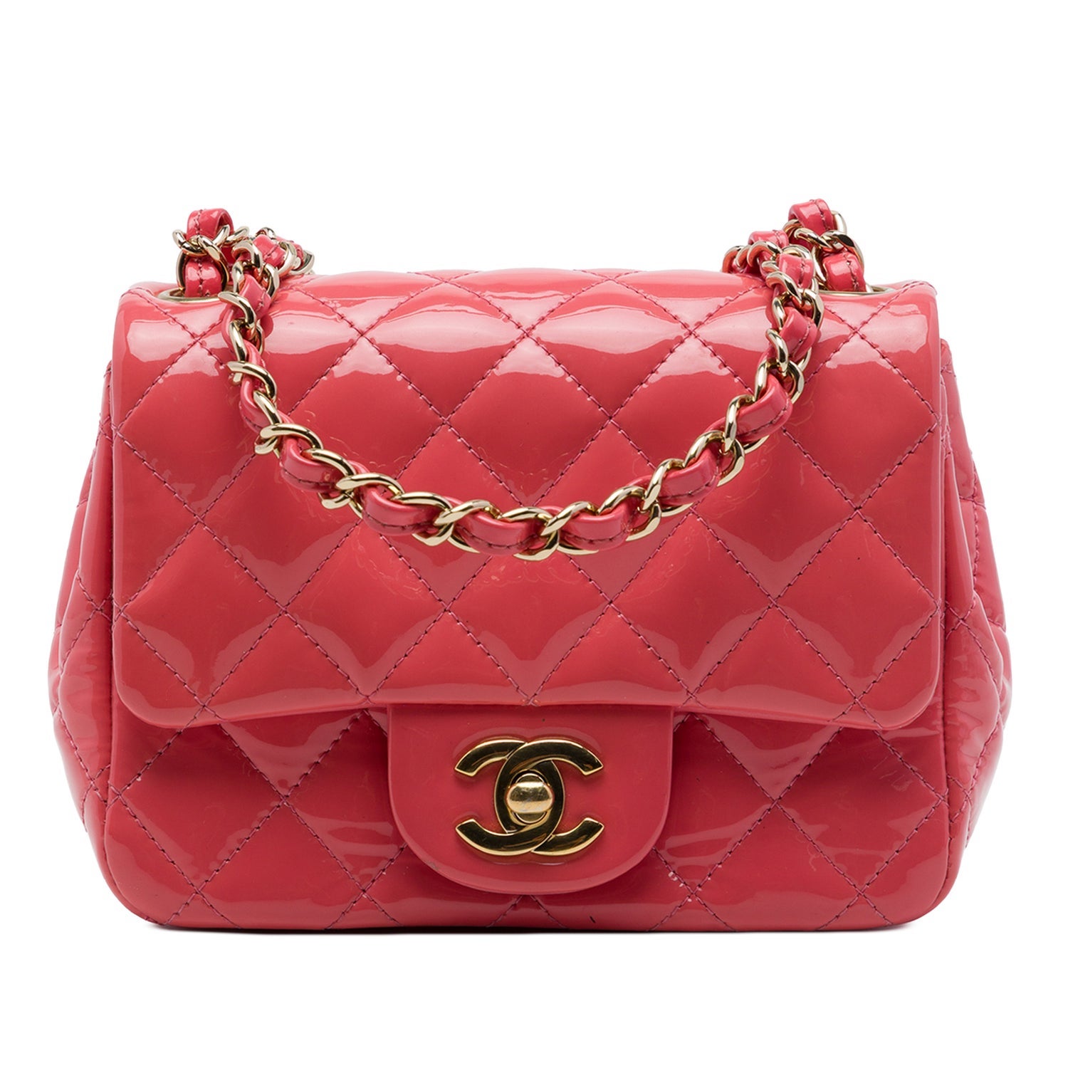 Patent Leather Mini Square Classic Patent Single Flap