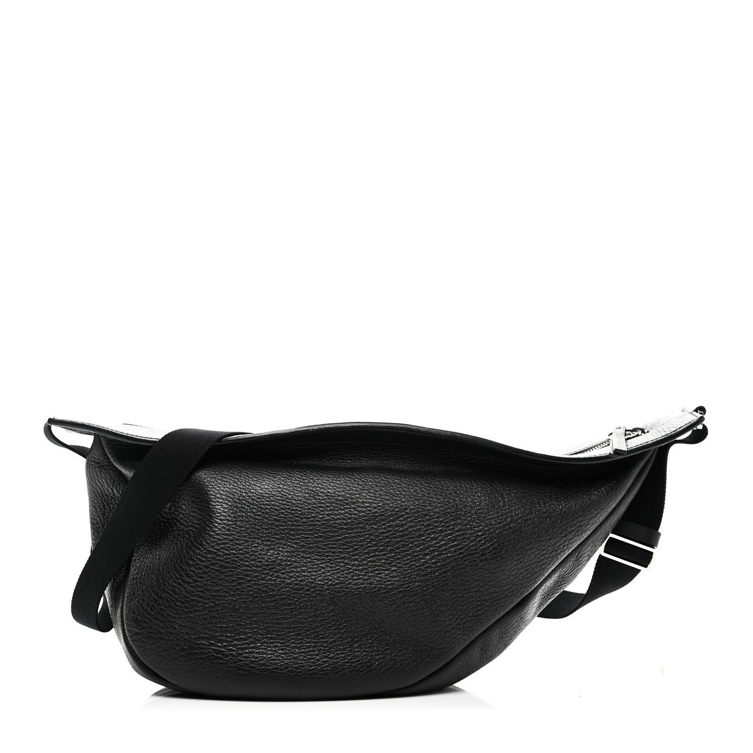 The Row The Row Grained Calfskin Large Slouchy Banana Bag Black