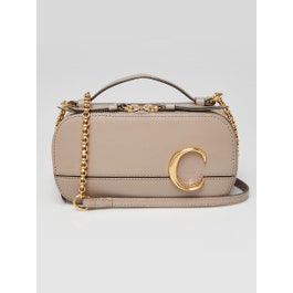 Chloe Chloe Motty Grey Leather C Mini Vanity Bag