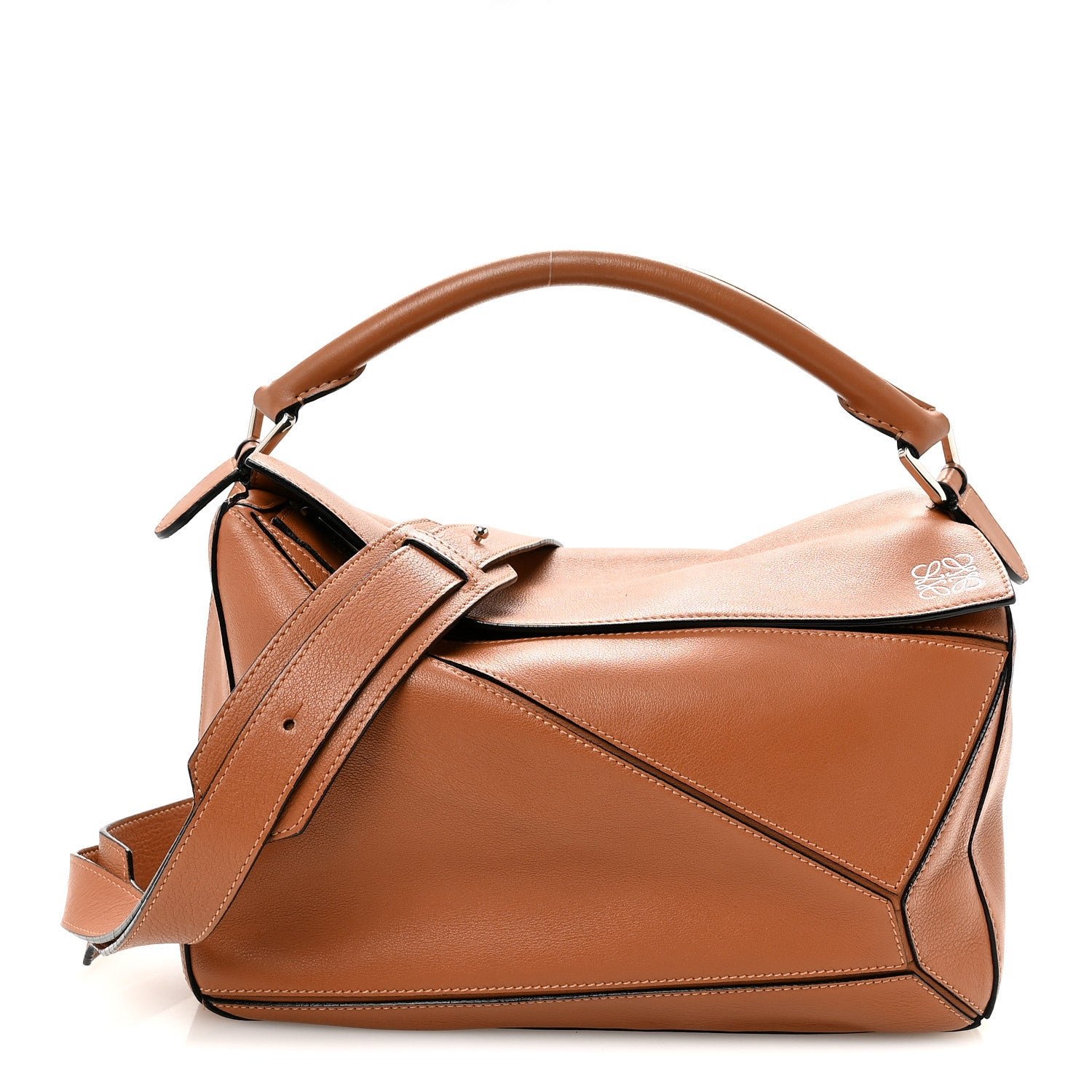 Loewe Calfskin Medium Puzzle Bag Tan