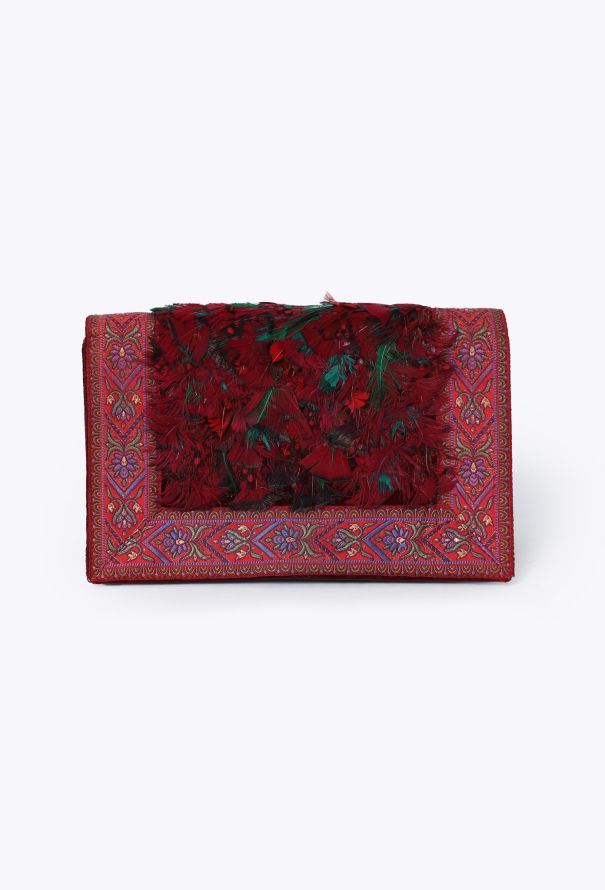 Saint Laurent Rare 1976 ‘Ballets Russes’ Silk Velour Clutch