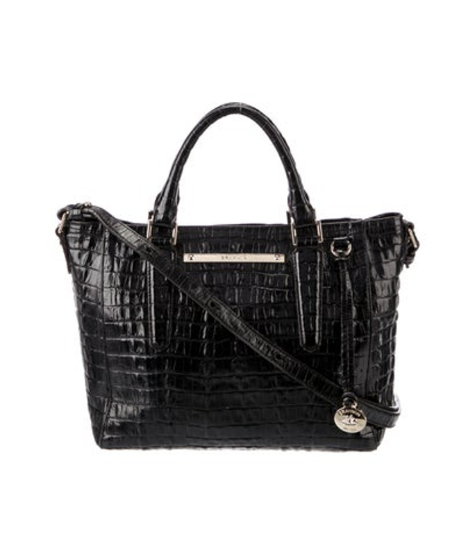 Brahmin Embossed Leather Top Handle Bag