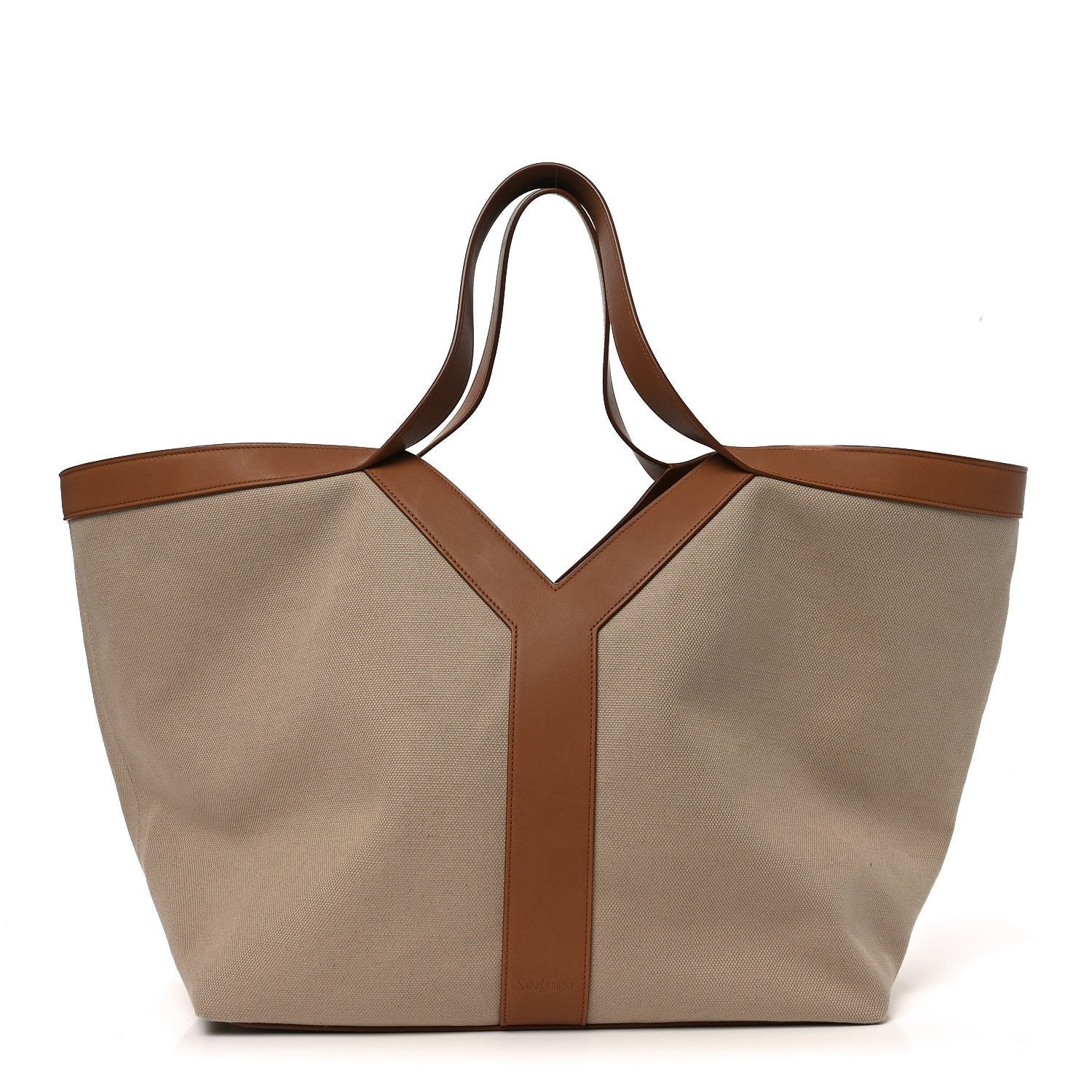 Saint Laurent Canvas Y Tote Beige Brick