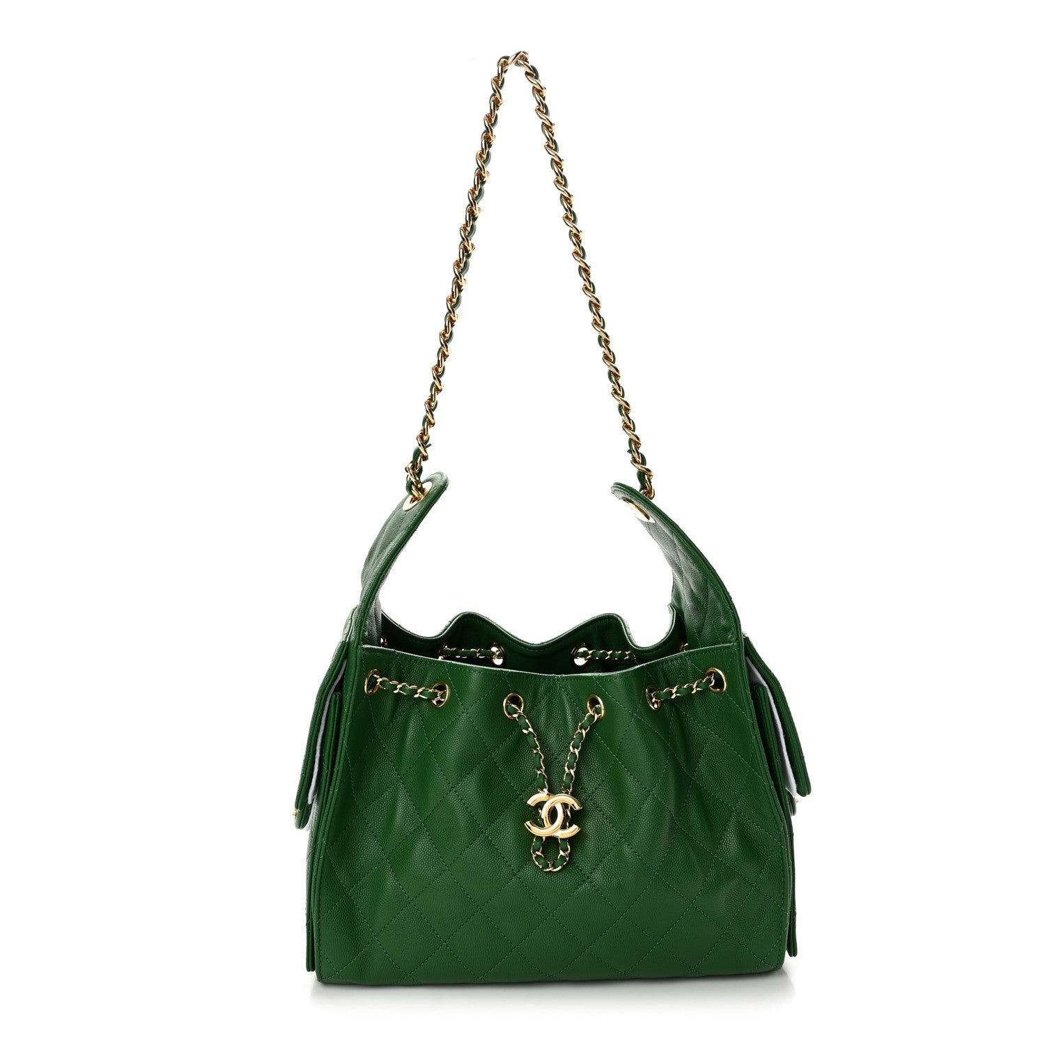 Chanel Caviar Quilted Small Chanel 25 Handbag Green