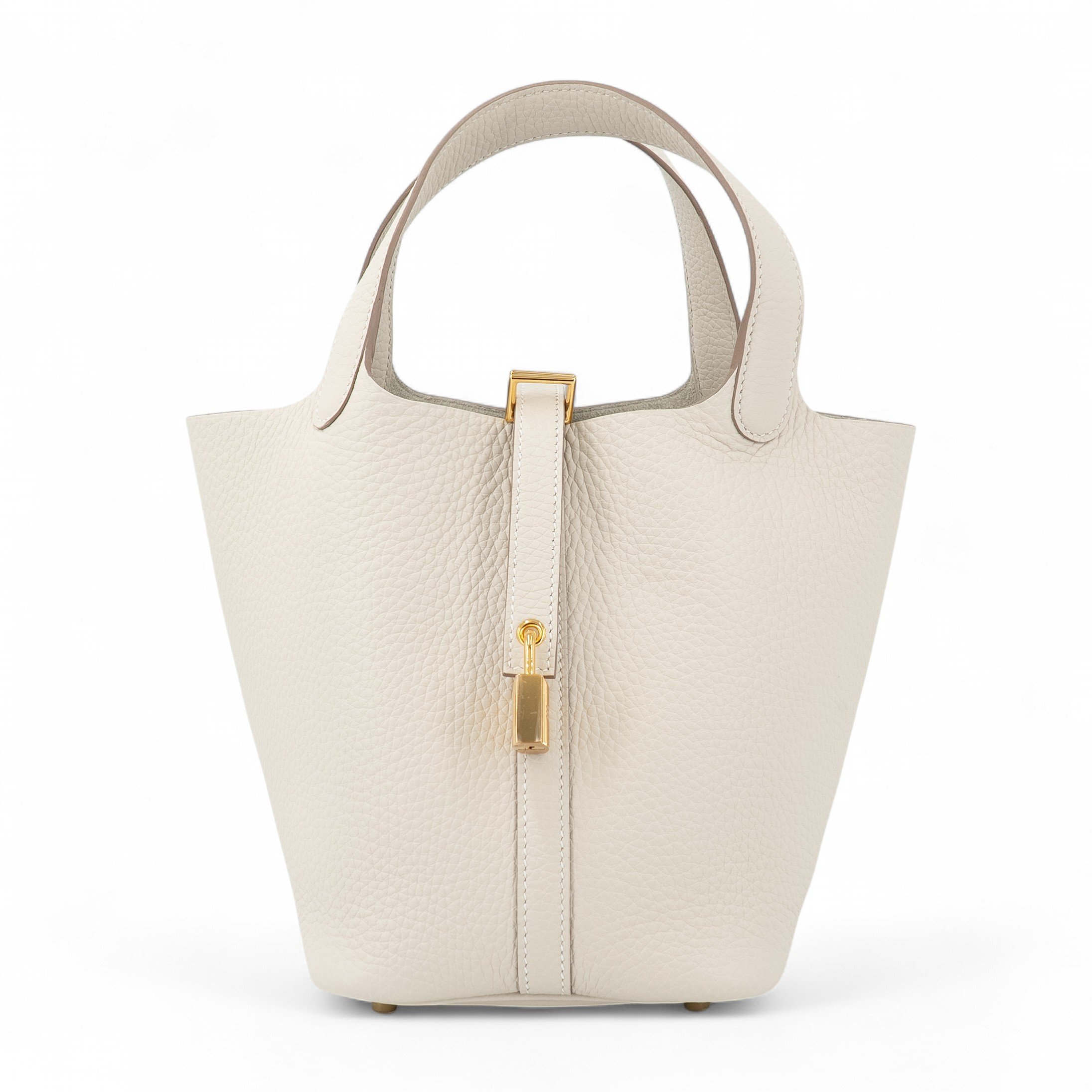 Hermes Brand New ( Rank N ) HERMÈS Picotin Lock PM Craie (10) Clemence Gold hardware K (2025)