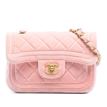 Chanel Mini Quilted Velvet Double Frame Flap