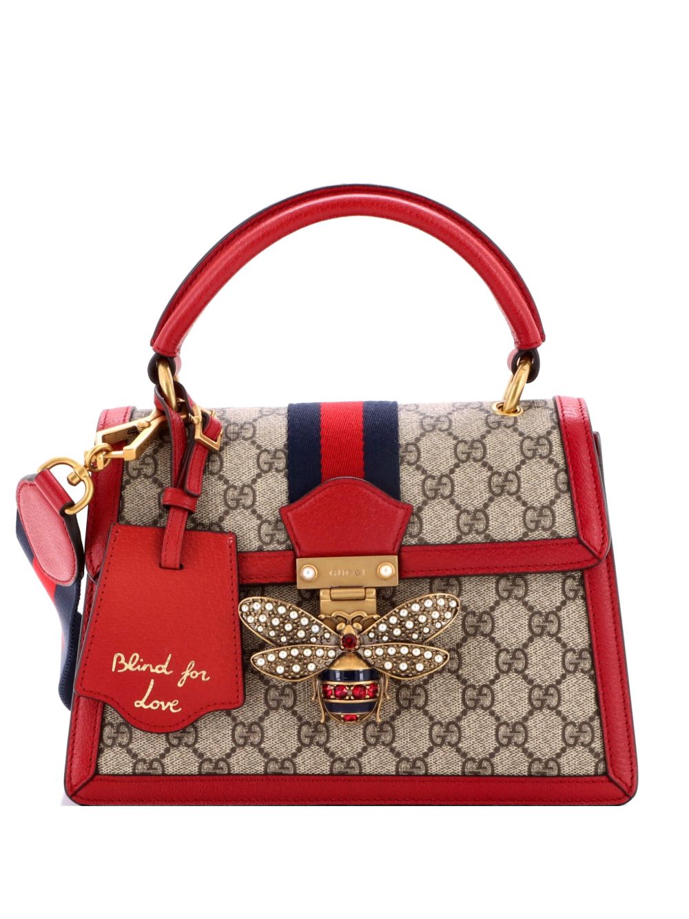 Queen Margaret Top Handle Bag GG Coated Canvas with Leather Small satchel