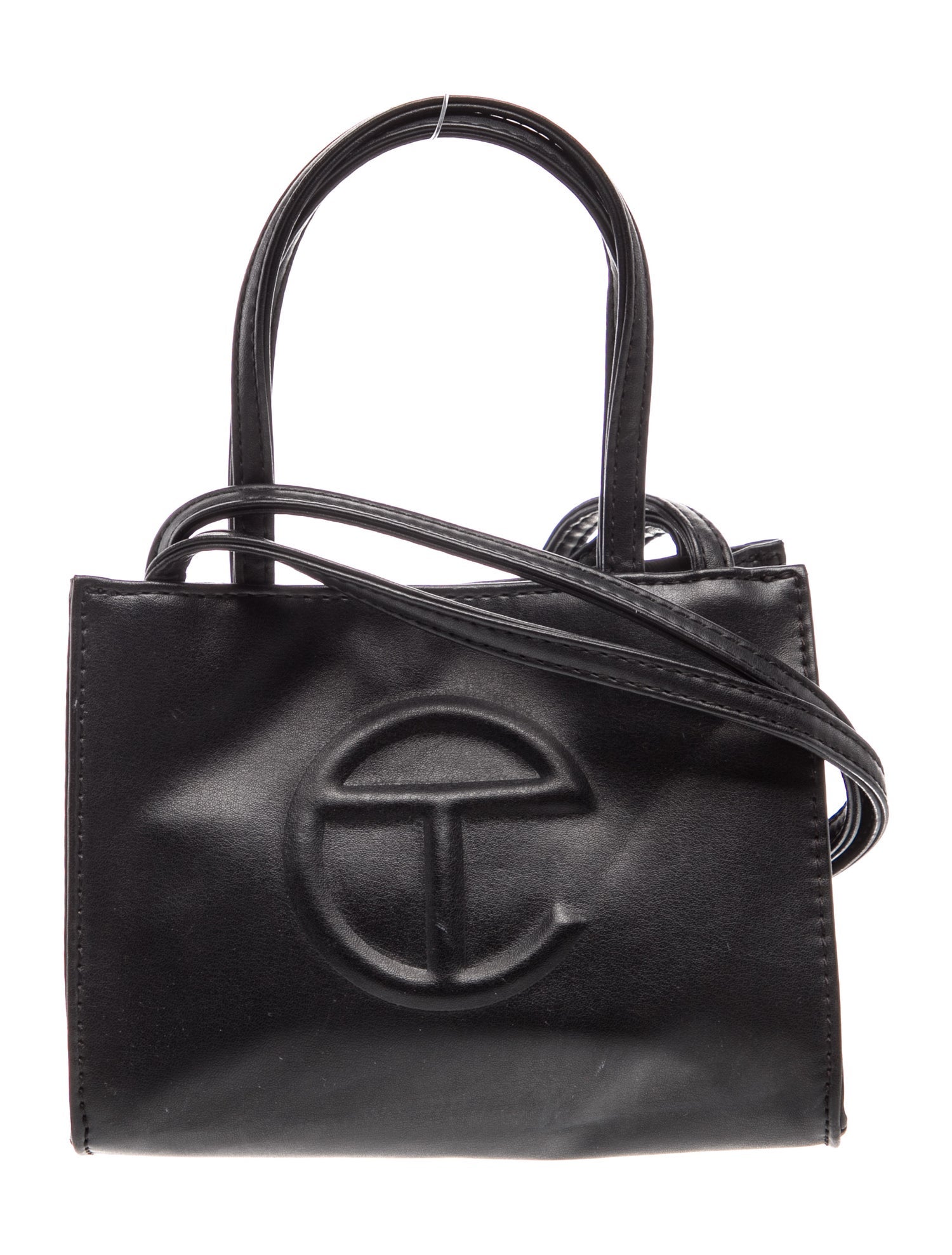Leather Small Black Shopping Bag Small