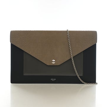 Calfskin Pocket Envelope Wallet On Chain Large