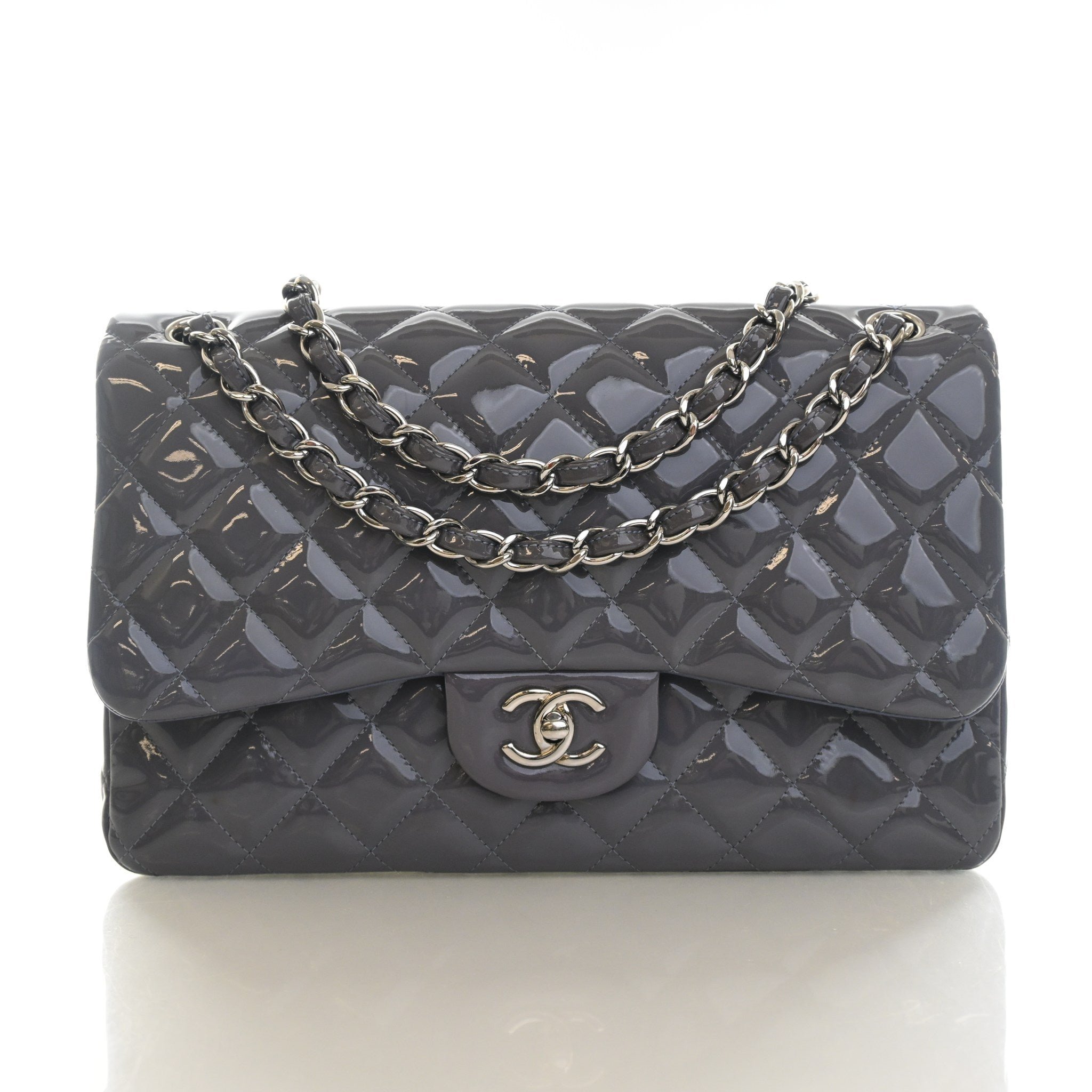Chanel Jumbo Patent Classic Double Flap Bag