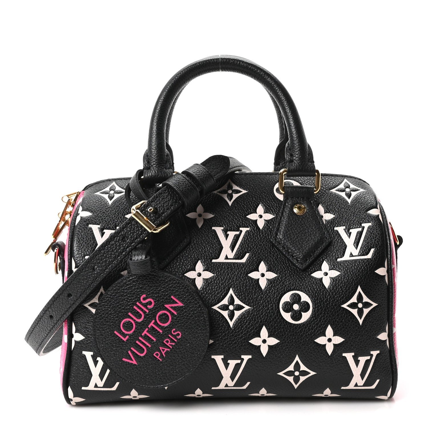 Louis Vuitton Empreinte Monogram Spring in the City Speedy Bandouliere 20 Black White Pink