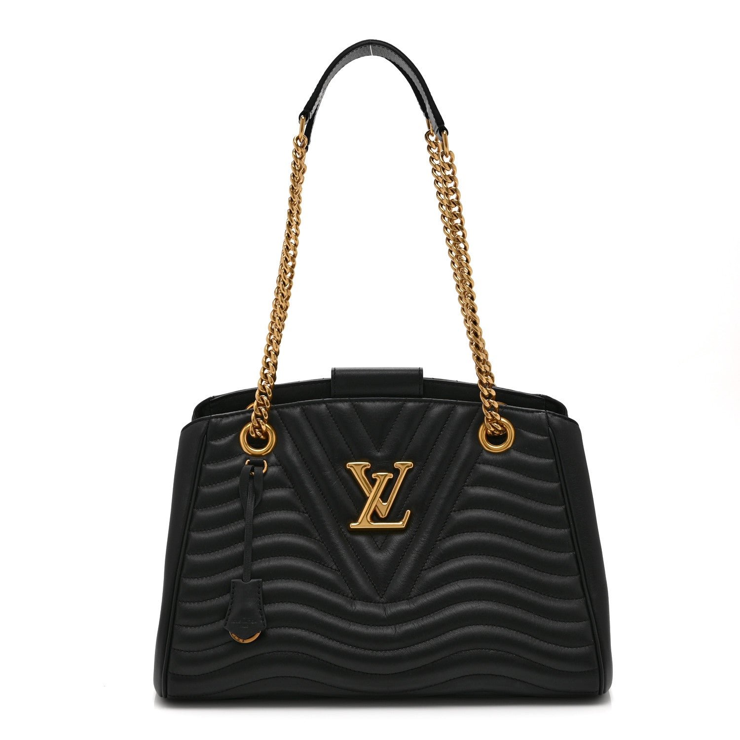 Louis Vuitton Calfskin New Wave Chain Tote Black